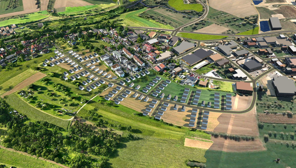 Integriertes 3D-Infrastrukturmodell mit Kanälen und Leitungstrassen