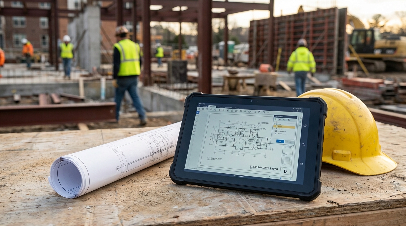 Digitale Baudokumentation auf Tablet