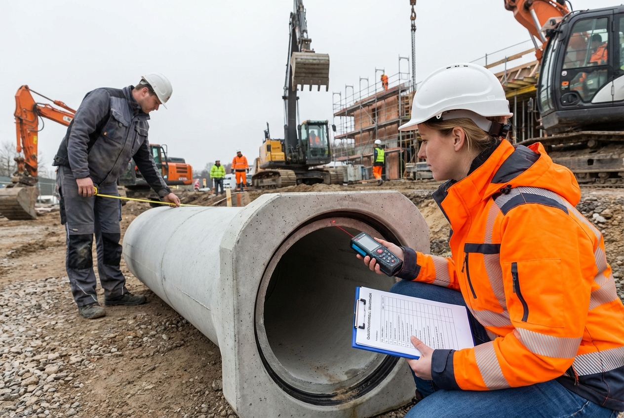 Qualitätskontrolle auf der Baustelle