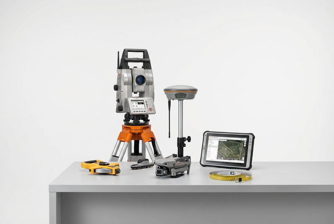 Moderne Vermessungsausrüstung im Einsatz